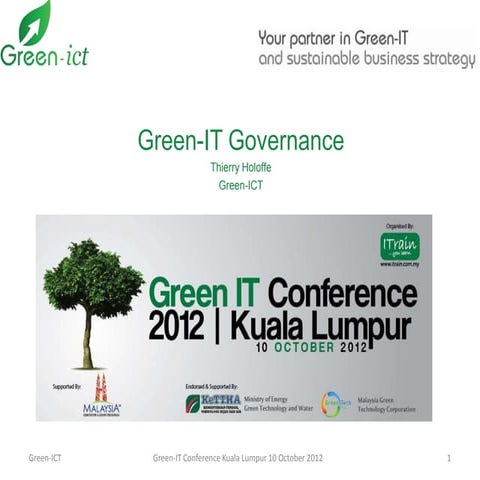 Kuala Lumpur Keynote to Green IT Conference by Green-ICT.com (OCt '12)
