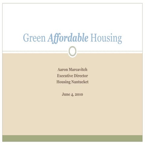 MAPD 2010 - Green affordable housing