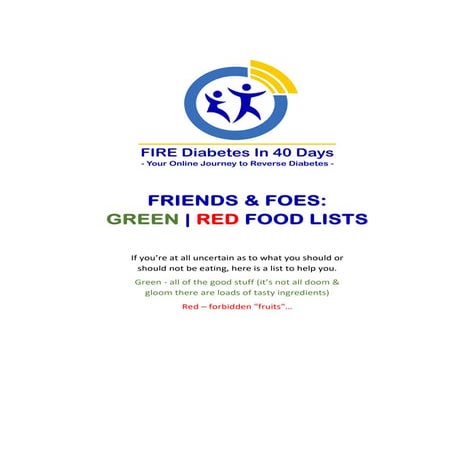Green and red food lists to reverse insulin-resistance