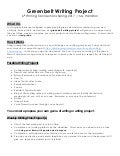 Greenbelt Writing Project Guidelines Grade 6 Spring 2017