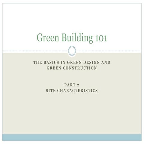 Green Building 101 Episode 2 Site