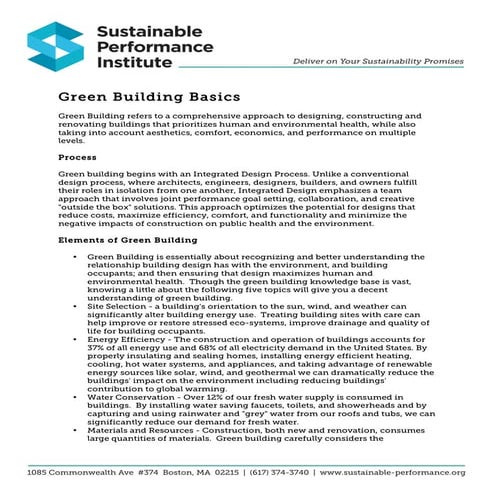 Green Building Basics