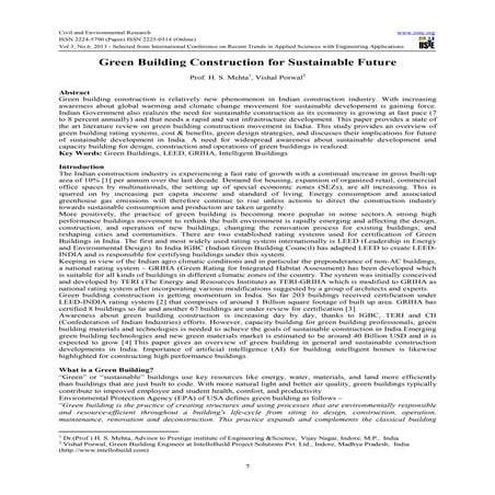 Green building construction for sustainable future