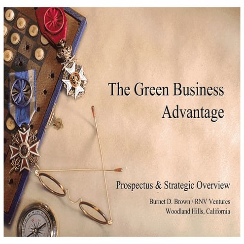 Green Business Advantage Prospectus   Burnet D Brown