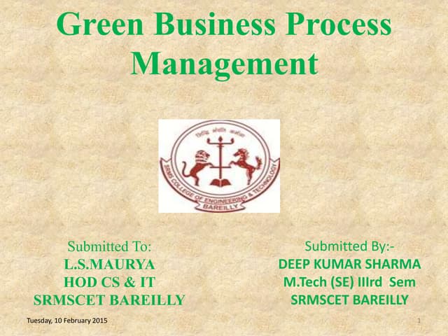 Green business process management ppt
