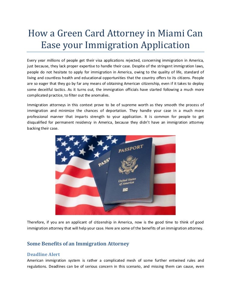 How a Green Card Attorney in Miami Can Ease your Immigration Applicat…