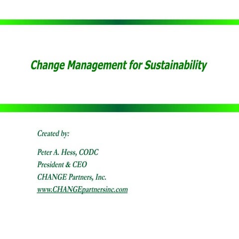 Change Management for Sustainability