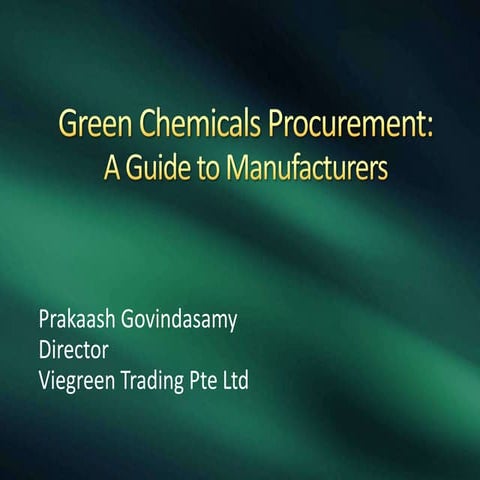 Green Chemicals Procurement 