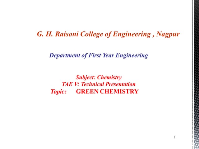 Green chemistry