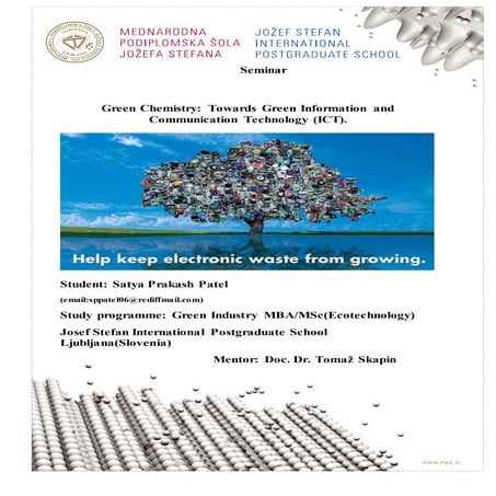 Green chemistry and e-waste management