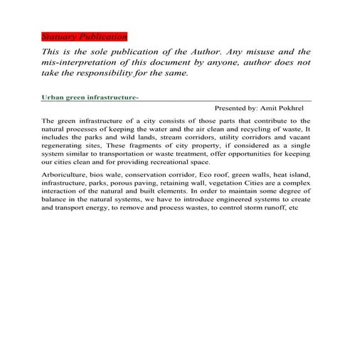 Green Cities Concept In Urban Design Pdf