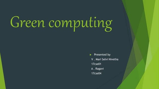 Green computing ppt | PPT
