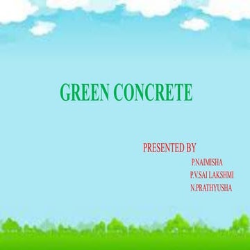 Green concrete | PPTX