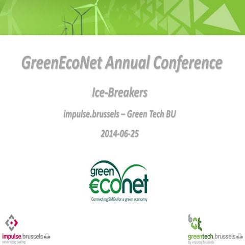 GreenEcoNet Annual Conference - Ice-Breakers - Julie Lenain, Project Coordinator, Impulse, GreenTech Business Unit