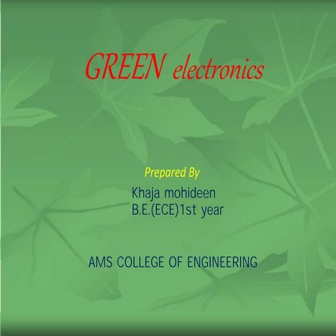 Green electronics | PPTX