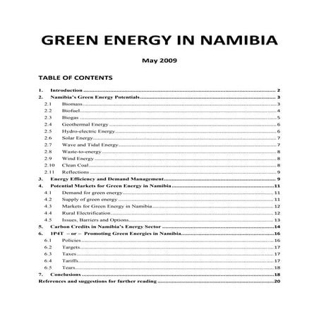 Green Energy in Namibia  