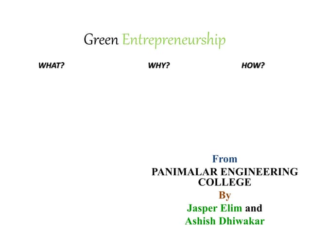 Green entrepreneurship