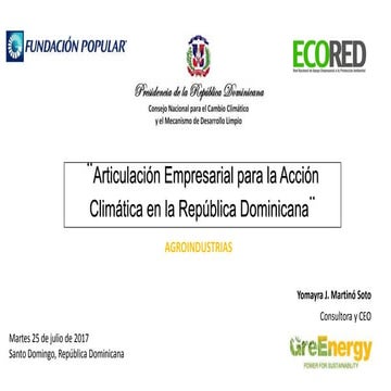  Mesa de Trabajo Agroindustrias - Articulación Empresarial para Acción Climática