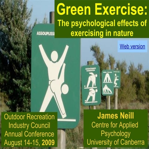 Green exercise: The psychological effects of exercising in nature | ODP