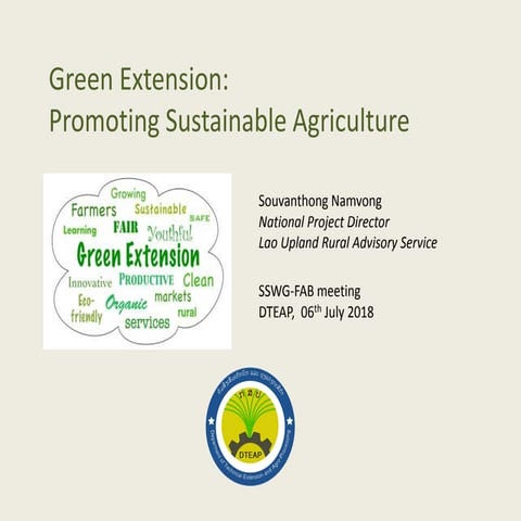 Green Extension: Promoting Sustainable Agriculture