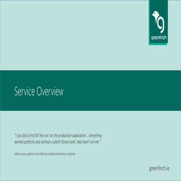 Greenfinch Service Overview - November 2014
