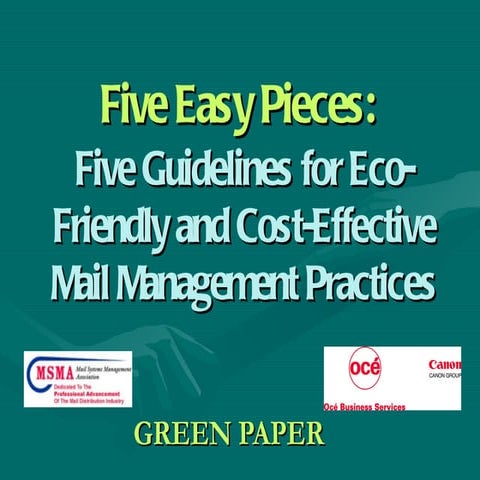 MSMA Webinar Five Guidelines for Eco-Friendly and Cost-Effective Mail Managem...