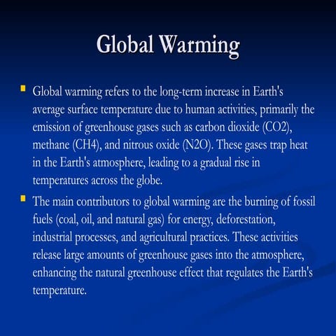 Green house effect on environment tal topic
