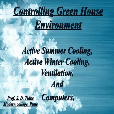 Greenhouse environment control system