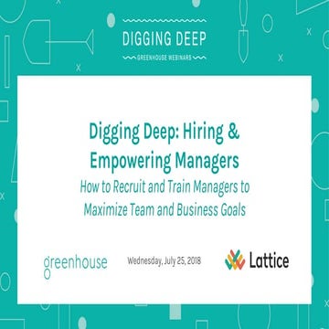 Hiring & Empowering Mangers to Succeed