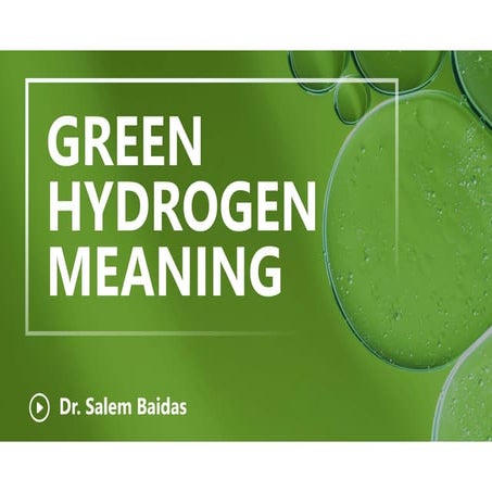 Green Hydrogen Meaning    