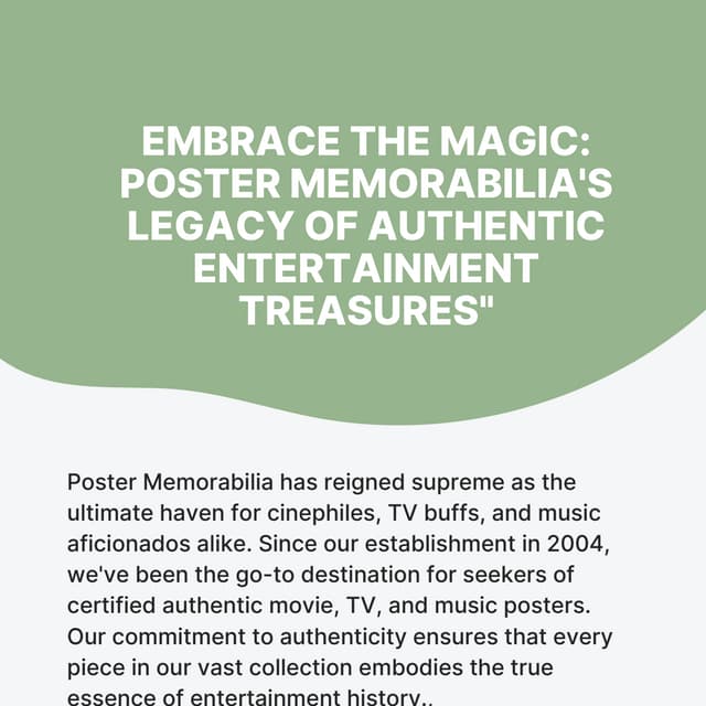 Embrace the Magic: Poster Memorabilia's Legacy of Authentic ...