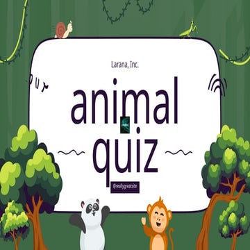 Green Illustrative Animal Quiz Presentation | PPTX