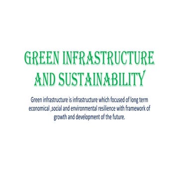Presentation on Green infrastructure for Urban Areas | PPTX