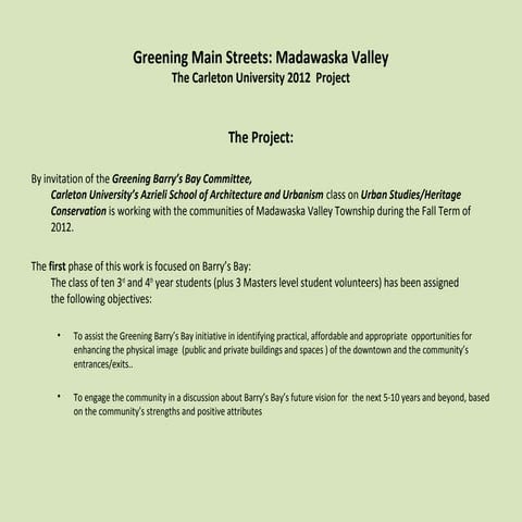 Greening Main Street MVT