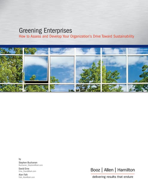 Greening Enterprises: How to Assess and Develop Your Organization's Drive Tow...