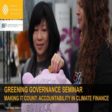 #GreeningGovernance - Making it Count: Accountability in Climate Finance