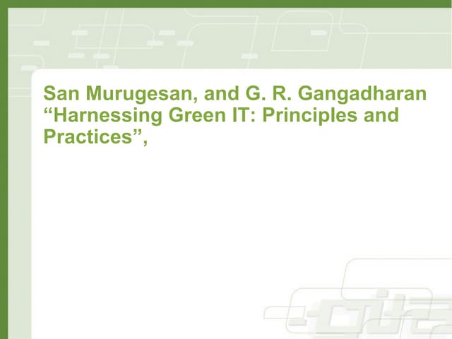 Enterprise Green IT strategy