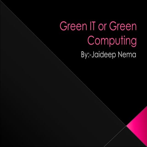 Green it or green computing