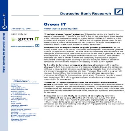 Study Green IT - More than a passing fad!