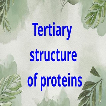 Tertiary structure of proteins.pptx (Biochemistry) | PPTX