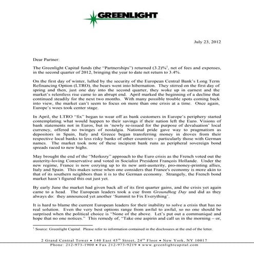 Greenlight 2 q 2012