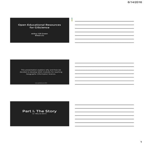 Open Educational Resources for GIScience: a workshop on QGIS 