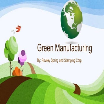 Green manufacturing tips