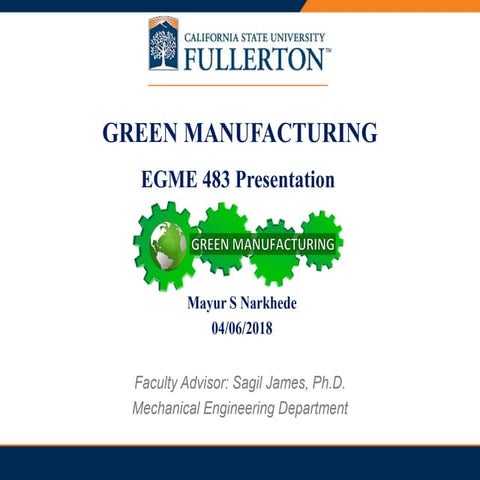 Green manufacturing