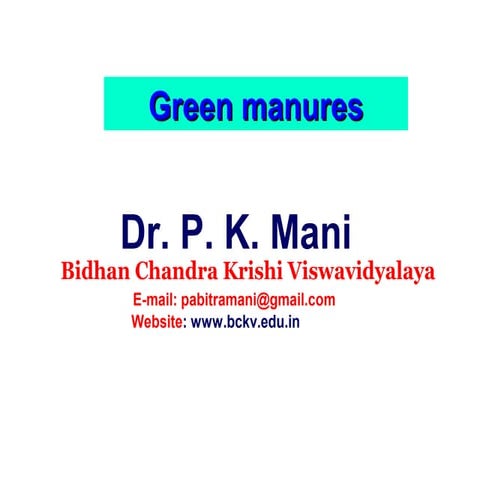 Green manures  pk mani