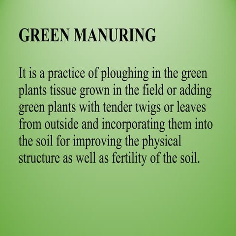 Green manuring