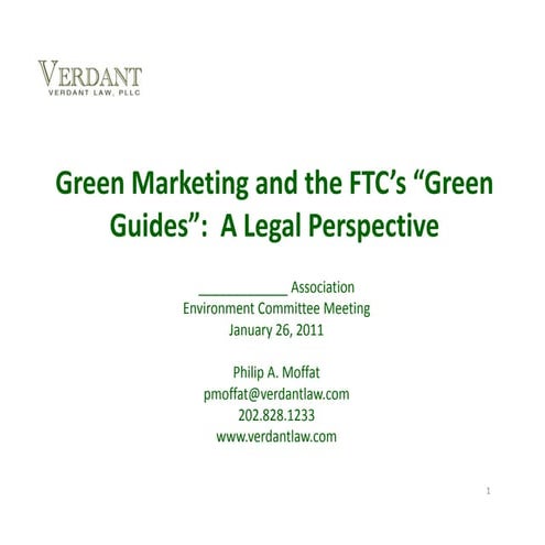 Green Marketing And The FTC\'s Green Guides | PDF