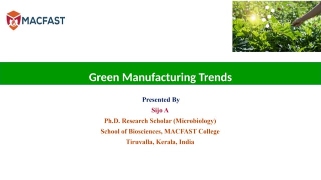 Green Nanotechnology - Nanobiotechnology