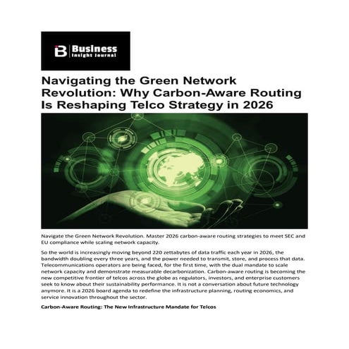 Carbon-Aware Routing and the Future of Connectivity | PDF