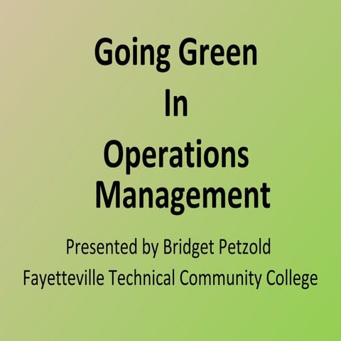 Green operations management